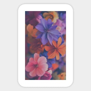 Flowers with colorful design Sticker